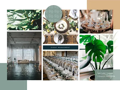 LUXE mood board branding design event leaves management olive pattern wedding