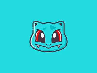 Ivysaur character design emoji flat design game art icon illustration pikachu pokemon pokemon go quiz vector