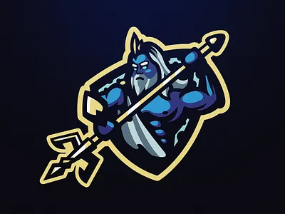 H2O branding esport god illustration illustrator logo mascot neptune poseidon vector
