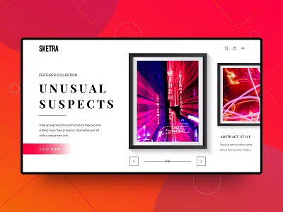 Landing Page for Framed Prints shop web design e commerce flat frontend illustrator minimal mockup prototype shop ui ux web website