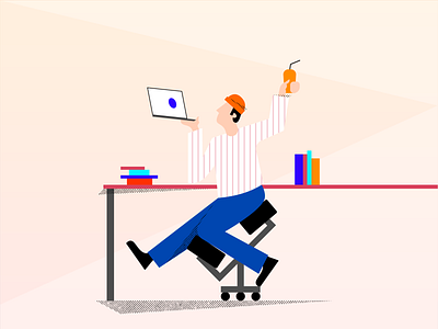 The patient character character art character concept characterdesign color computer design desk flat gradient illustration laptop patient texture vector