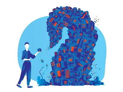 Dreams .. art artist blue city colours design designs festival home illustration india red self vector visualdesign