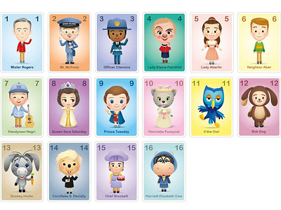 Mister Rogers' Neighborhood Game adobe illustrator board game card game character design childrens illustration cute game design illustration art mister rogers