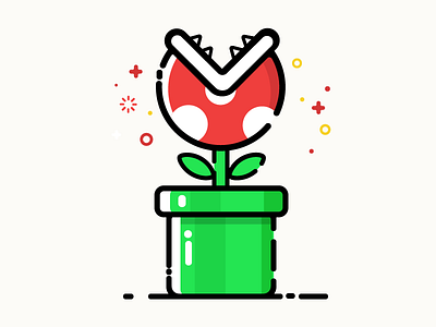 Piranha Flower 2dillustration dribbble flatdesign flower flower illustration flower logo piranah flower pixel pixel art shot super mario supersmashbros