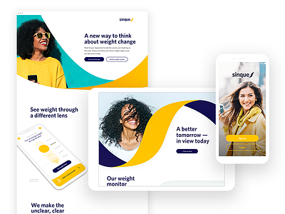 Sinque branding app brand design branding design health hike one landing page mobile mobile app ui visual design weight loss