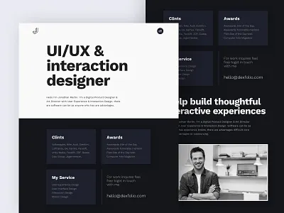 Personal Portfolio Concept 2019 2019 trends agency black design landing page minimal mockup personal personal portfolio portfolio theme trendy design typography ui ux visual web design website white