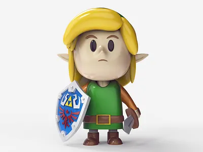 Link's Awakening 3d character cinema4d design dribbble keyshot link modeling nintendo render shot switch zbrush zelda