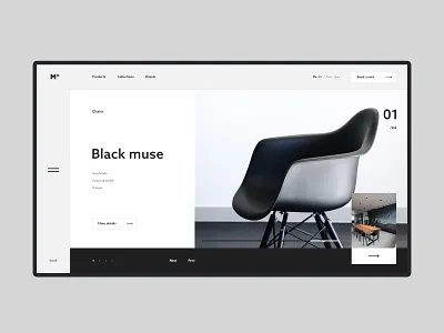 #45 Shots for Practice adobe xd black chair clean concept flat furniture homepage luxury minimal minimalism minimalist minimalistic slider store ui ux web website white