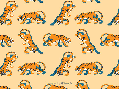 Tiger Pattern animal fauna feline jungle nature pattern seamless tiger wildlife