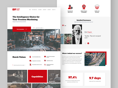 Manufacture Company Site accurate design clean concept design landing landing page site ui ux