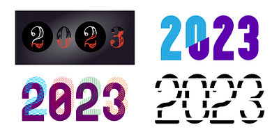 2023 2023 graphic design new year typography vector