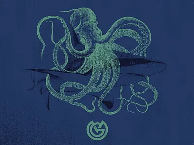 Shark & Squid apparel graphics design illustration