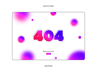 UI Challenge — 404 Page 404 404 error 404page blur daily ui dailyui dayliui error page typography uidesign uiux website website design