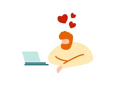 ❤️ computer dude ginger hearts illustration laptop love macbook redhead