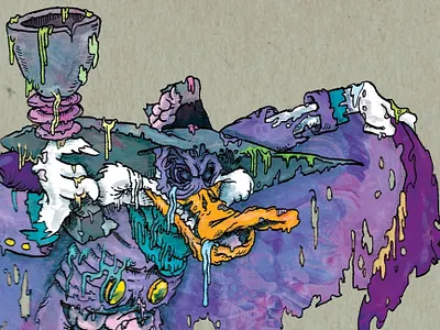 The Terror in the Night albert montoya darkwing duck duck horror illustration photoshop undead zombie