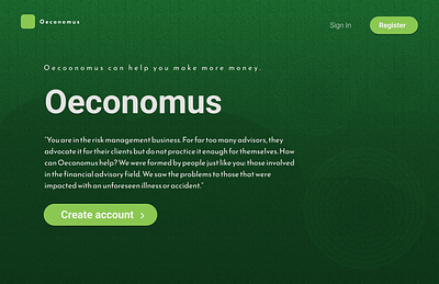 Oeconomus Alternate Home Page design ui ux