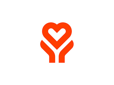 Heart / Hand art branding charity graphic hand heart logo logodesign love