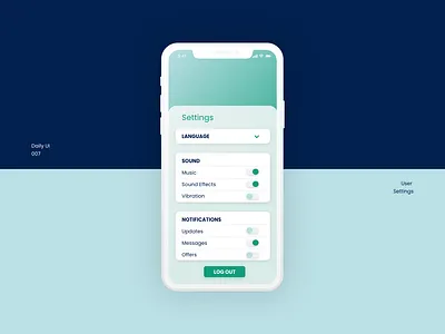 DAILY UI 007 daily ui dailyui design settings ui ux web xd