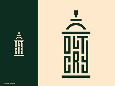 Outcry Logo artist brand design branding design graffiti graphicdesign identity kufic logo logotype spray spraycan typography vector