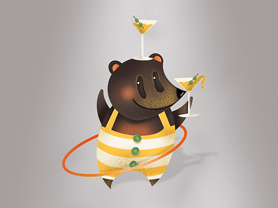 Honey Martini Party art bear book illustration cocktails design drink elena greta honey hula hoop ipad pro martini procreate stripes