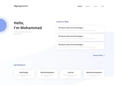 Developer portfolio blog blog design developer portfolio ui ux