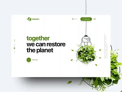 Ecology & Environment Landing Page bio design donation ecology environment design environmental design fundraiser fundraising illustration landing landing page nature non profit typography ui ux vector web website concept website design