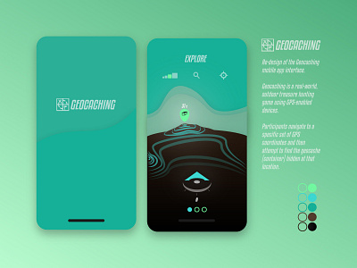 Geocaching Mobile App Redesign 3d printing akshay app app design branding chameleon design dinakar firm geocaching illustration illustrator interface mobile portfolio product design ui ux vector website