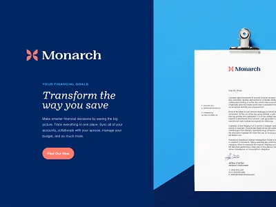 Monarch Branding brand agency brand design brand development brand identity brand identity design branding branding agency butterfly finance fintech focus lab identity identity design logo logo design logotype monarch