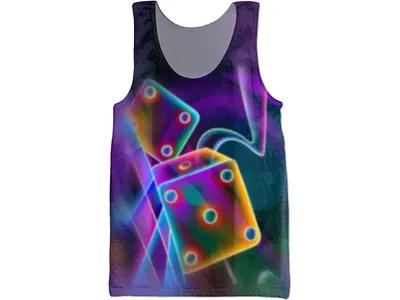 Neon Dice Tank Top bright colorful dice green neon pink purple tank top yellow
