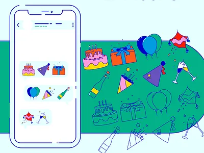 Birthday — Flat icons birthday design flat flat design flatdesign graphic graphic design icons icons pack iconset illustration illustrator stickers vector wacom intuos whatsappstickers