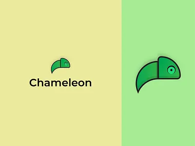 Chameleon Logo 2d animal animal art branding chameleon colors green icon logo minimal typography