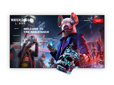 Watch Dogs Legion design graphic design illustrator cc typography ui uiux webdesign webdesigner website website design