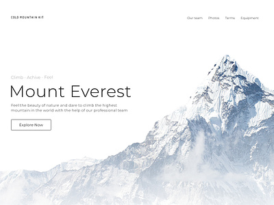 Mountain interaction design interaction interface minimal mountain ui web website
