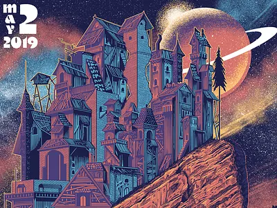 Twiddle, Pigeons Playing Ping Pong and Kitchen Dwellers gigposter illustration poster