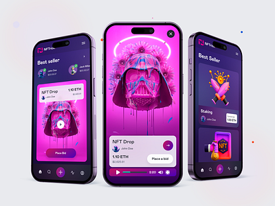 NFT Buy/Sell Marketplace 3d app design auction blockchain clean crypto crypto market cryptocurrency design illustration nft nft app nft market nft marketplace nfts product design ui ui kit uiux ux