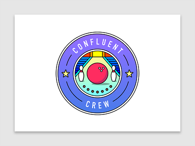 Confluent Crew | Bowling bowling confluent crew design flat flat design graphic design illustration intern internship logo shield startup team tech technology vector vectorart