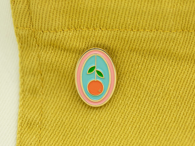 Geo May19 Orange Oval design enamel pin geometic lapel pin photography