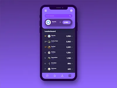 Daily UI #8 - Leaderboard app dark dark app dark ui leaderboard purple rounded rounded corners ui uidesign uiux ux uxdesign