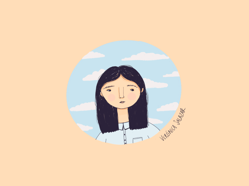 Blinking blinking gif girl green illustration jungle procreate sky space