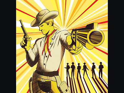 Steve McQueen Illustration: Magnificent Seven art caricature cartoons character design film graphic design illustration magnificent seven movies poster revolver steve mcqueen western