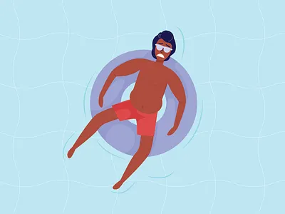 Dad Bod dad bod illustration pool summer sunscreen swim swimming pool tan