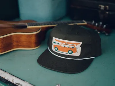 Ho Wa'a Hat apparel canoe hat illustration patch snapback vintage