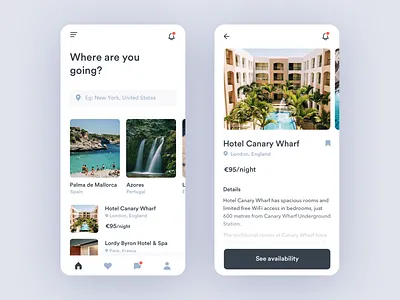 Travel App app booking hostel hotel hotel booking mobile sketch travel ui design