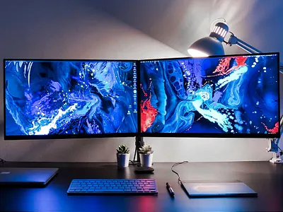My 2019 Dual Monitor Workspace 2019 designer dual monitor workspace workstation