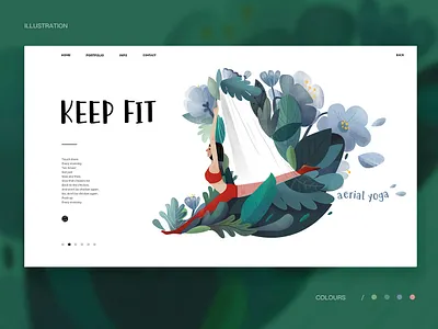 keep fit design girl illustration plant yoga