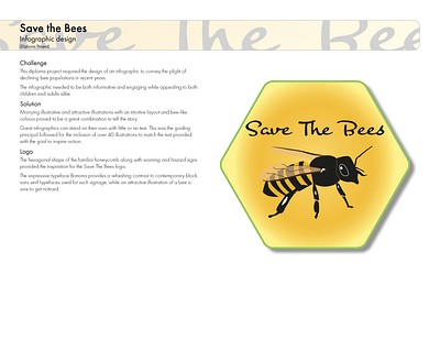 SAVE THE BEES - Infographics branding illustration infographics logo marketing