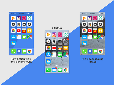 iPhone Home Screen Redesign design flat graphic home home page home screen iphone iphonex mobile mobile ui modern redesign redesign concept redesigned ui