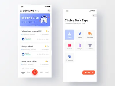 LIGHTING TASK-1 app design list outsourcing task tasks 每天 设计