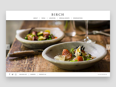 Daily UI 003 - Landing Page daily ui 003 dailyui fine dining food homepage landingpage minimal restaurant rustic ui ux website