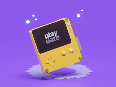 Quick Playdate Render b3d blender console gaming handheld isometric play date playdate